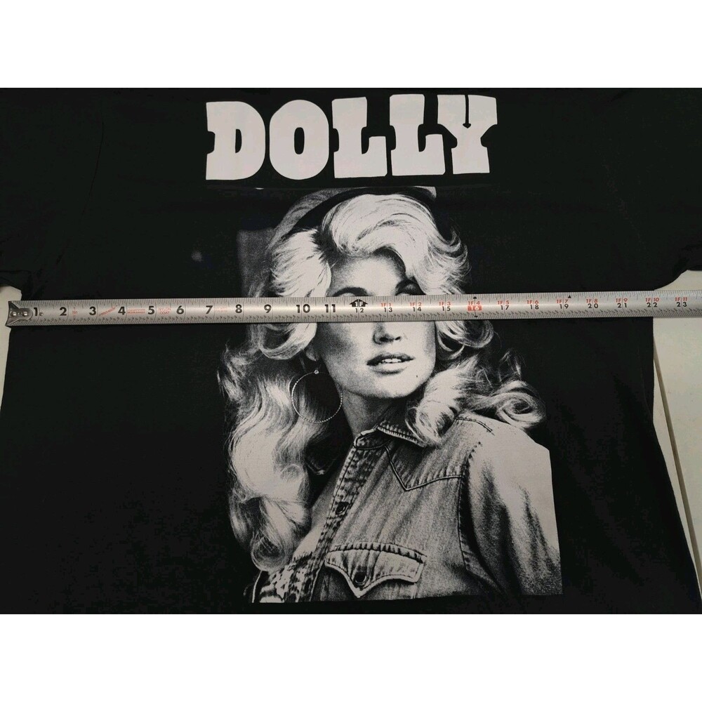 Dolly Parton Men's Portrait Black Graphic Short Sleeves T-Shirt XL - Picture 4 of 5